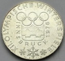 100 szylingów 1976 Innsbruck Olimpiada SREBRO