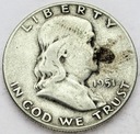 USA 1/2 dolara 1951 Half Dollar Franklin SREBRO