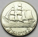 2 zł złote 1936 Żaglowiec Żaglówka Statek SREBRO