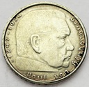 Niemcy 2 marki Niemcy 1938 Hindenburg SREBRO