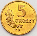 5 gr 1949 pięć groszy 1949, BRĄZ