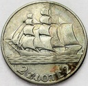 2 zł złote 1936 Żaglowiec Żaglówka Statek SREBRO