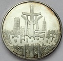100000 zł złotych 1990 Solidarność TYP A SREBRO