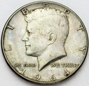 USA 1/2 Dolara Half Dollar 1964 Kennedy SREBRO