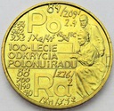 2 zł złote 1998 Skłodowska Polon i rad