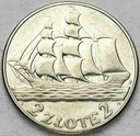 2 zł złote 1936 Żaglowiec Żaglówka Statek SREBRO