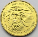 2 zł złote 1998 Adam Mickiewicz