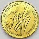 2 zł złote 1998 Niepodległość 1918