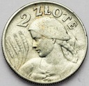2 zł złote 1925 Kobieta i kłosy żniwiarka kropka
