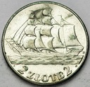 2 zł złote 1936 Żaglowiec Żaglówka Statek SREBRO