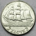 2 zł złote 1936 Żaglowiec Żaglówka Statek SREBRO