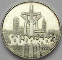 100000 zł złotych 1990 Solidarność TYP A SREBRO