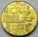 2 zł złote 1998 Skłodowska Polon i rad