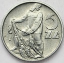 5 zł złotych 1958 z Rybakiem, wąskie 8, Rybak