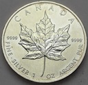 Kanada 2011 1 oz UNCJA SREBRO Liść Klonowy Klonu
