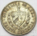 Kuba, 20 Centavos 1949, Ag