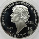 USA 1 dolar 1993 Thomas Jefferson SREBRO