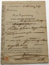 Kwit tymczasowy 1859 Kassa Banku Polskiego, RZADKI