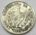 Kuba 10 Centavos 1948 SREBRO