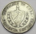 Kuba 40 Centavos 1915 SREBRO