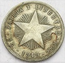 Kuba 20 Centavos 1949 SREBRO