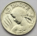 2 zł złote 1925 Kobieta i kłosy żniwiarka kropka
