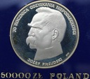 50000 złotych 1988 Piłsudski Niepodległość SREBRO