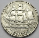 2 zł złote 1936 Żaglowiec Żaglówka Statek SREBRO