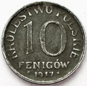 Królestwo Polskie 10 Fenigów 1917