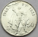 Czechosłowacja 50 koron 1955 Wyzwolenie SREBRO