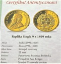 1 Funt Single 9 1898 SREBRO 999 plat.AU