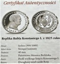 Rubel Konstanty I 1825 SREBRO 999