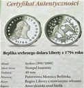 Srebrny Dolar Liberty 1794 SREBRO 999