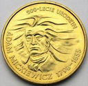 2 zł złote 1998 Adam Mickiewicz