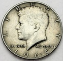 USA 1/2 Dolara Half Dollar 1964 Kennedy SREBRO
