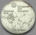 Kanada 10 dolarów 1973 Mapa Świata SREBRO
