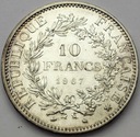 Francja 10 Franków 1967, Herkules, SREBRO
