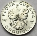Kuba 5 peso 1981 Orchidea SREBRO