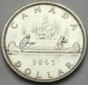 Kanada 1 Dolar Dollar 1965 Kanu Canoe SREBRO