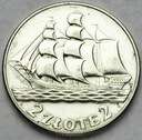 2 zł złote 1936 Żaglowiec Żaglówka Statek SREBRO