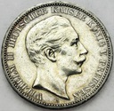 Niemcy 3 Marki Drei Mark 1909 A. Prusy SREBRO