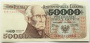 1989 50000 zł złotych Staszic seria BB