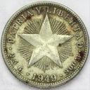 Kuba 10 Centavos 1949 SREBRO