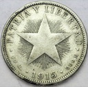 Kuba 40 Centavos 1915 SREBRO