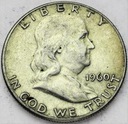 USA 1/2 dolara 1960 Half Dollar Franklin SREBRO