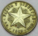 Kuba 20 Centavos 1949 SREBRO