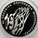 10 zł złotych 1998 R. Odzyskania Niepodległości