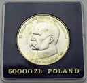50000 złotych 1988 Piłsudski Niepodległość SREBRO