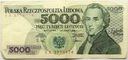 1988 5000 zł złotych Chopin seria EA