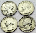 LOT USA 4 x 1/4 Dolara INWESTYCJA SREBRO